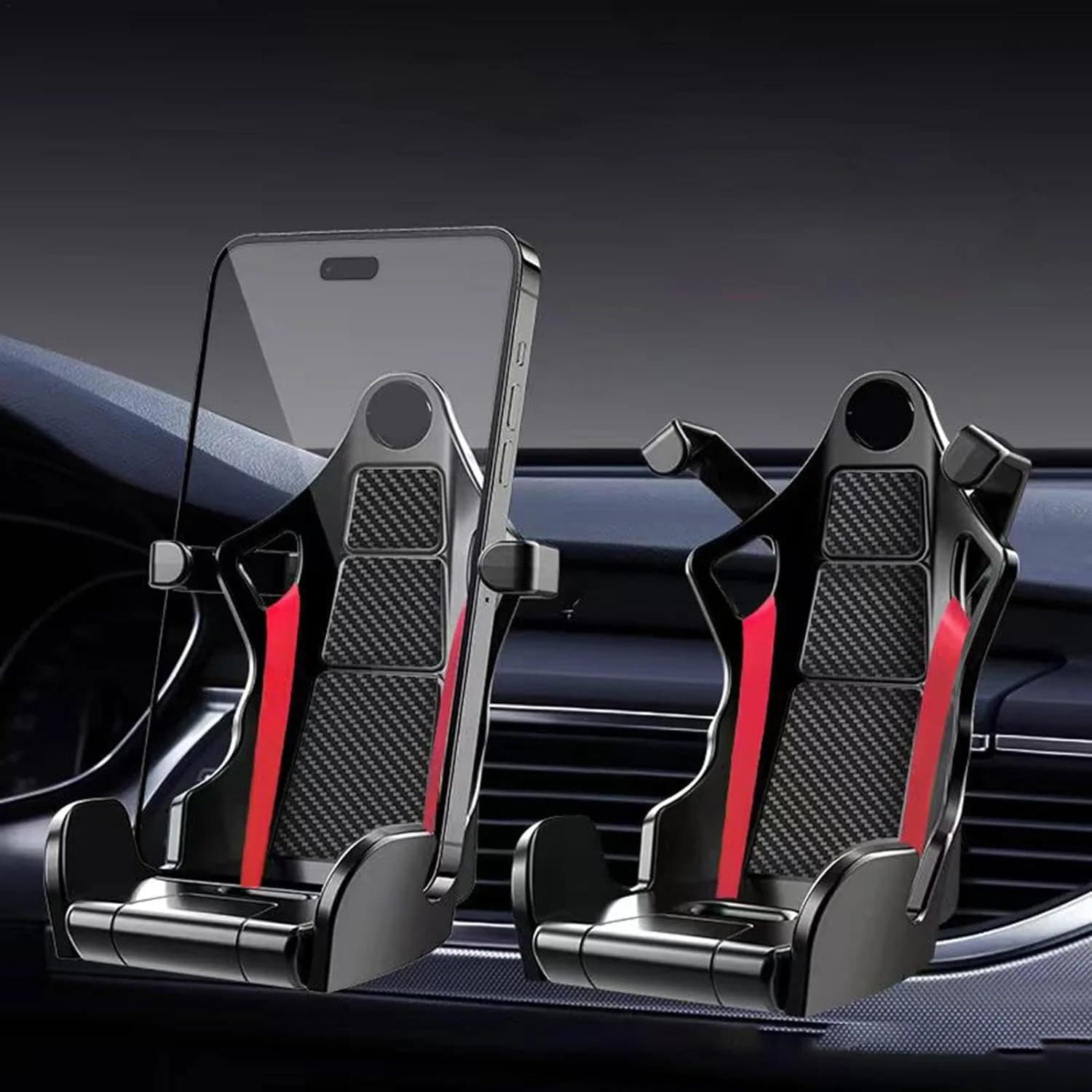 Support téléphone siège de course sur la grille d'aération